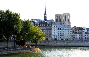 View from across Pont Louis Philippe, Paris