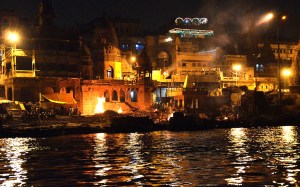 Funeral pyres at Manikarnika Ghat