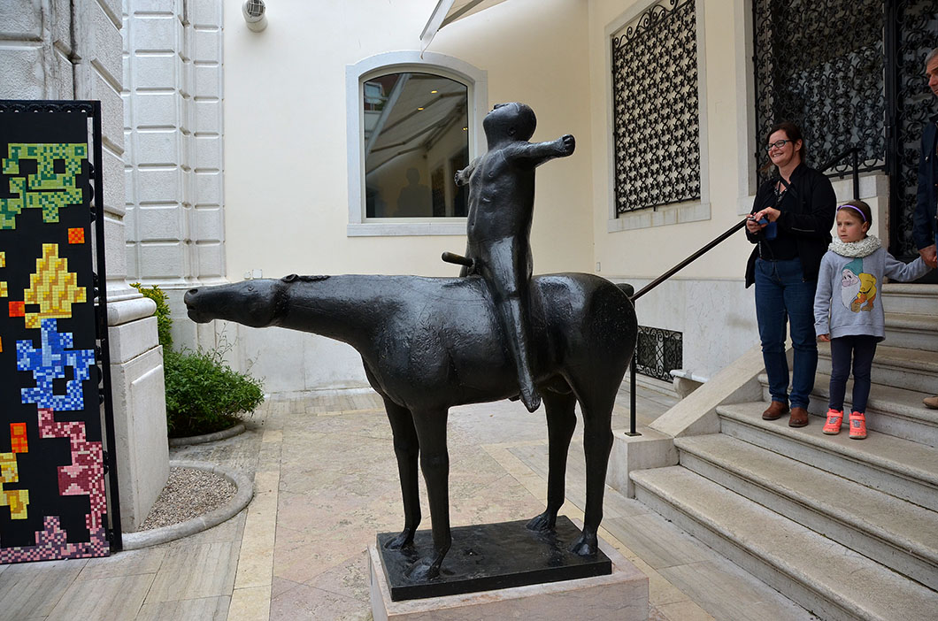 Marino Marini's bronze sculpture in the Peggy Guggenheim Museum