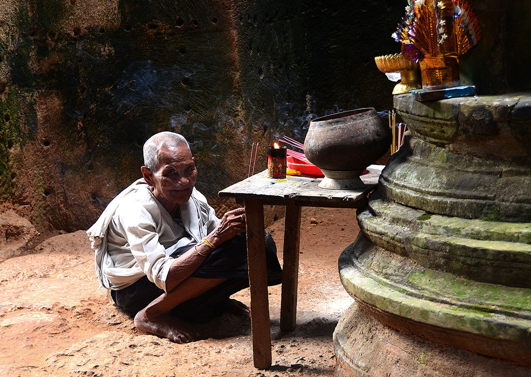 Buddhist Nun, Preah Khan temple - Siem Reap, Cambodia