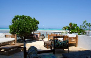 Terrace at the rear of The Rock restaurant