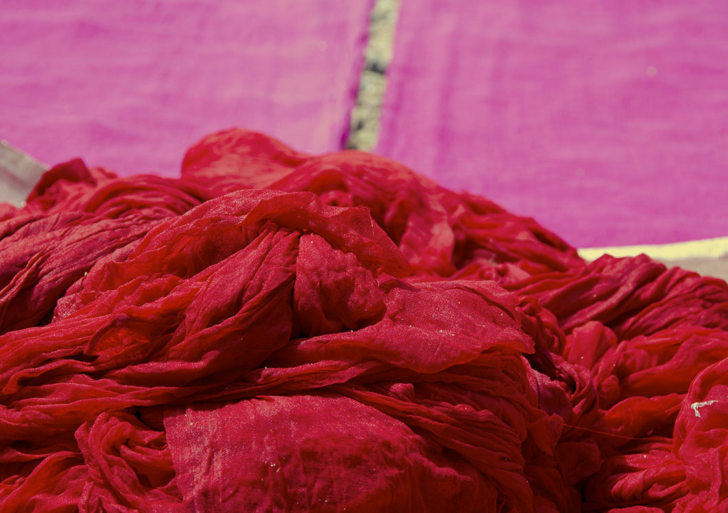 Freshly dyed 'Odhni's' (stoles)