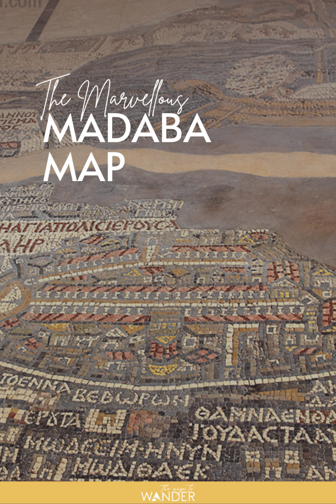 The Madaba Mosaic Map in the Greek Orthodox Church of St. George in Madaba, Jordan.