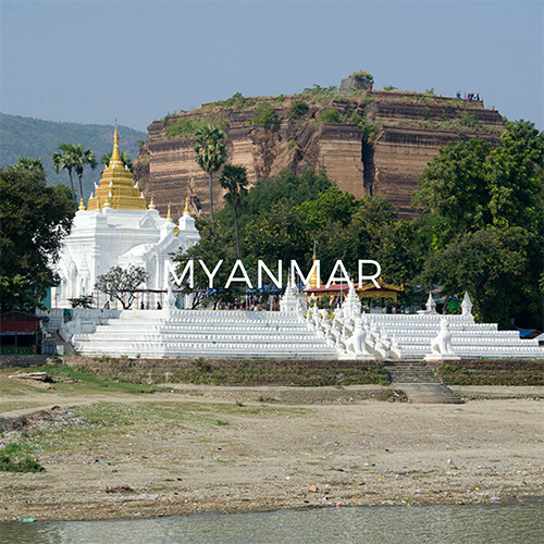 Mingun Pagoda from the river - Image link to Myanmar Guide