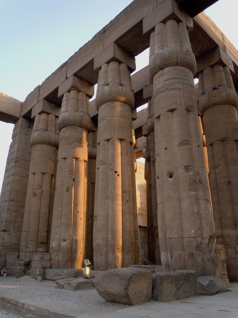 Row of columns with closed papyrus capitals, Luxor Temple.