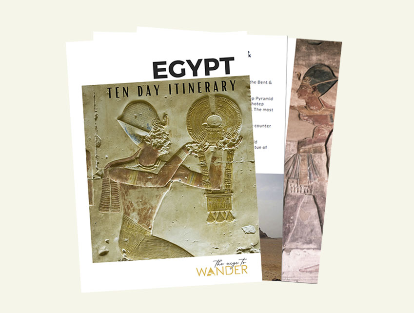 Cover of Egypt Itinerary PDF for download.